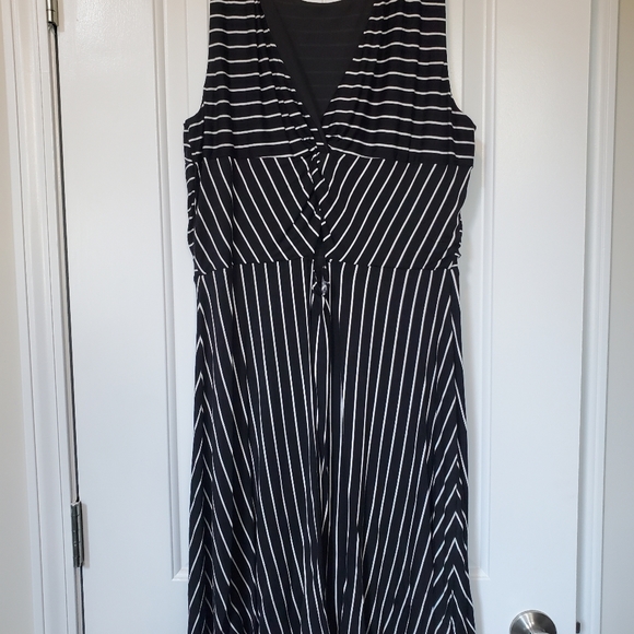 🎉NWT LOFT Striped Twist Back Flare Dress - Picture 6 of 10